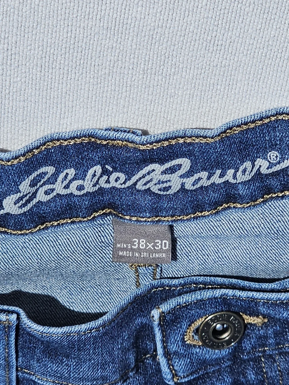 Eddie Bauer Straight-Leg Jeans in Light Blue Wash